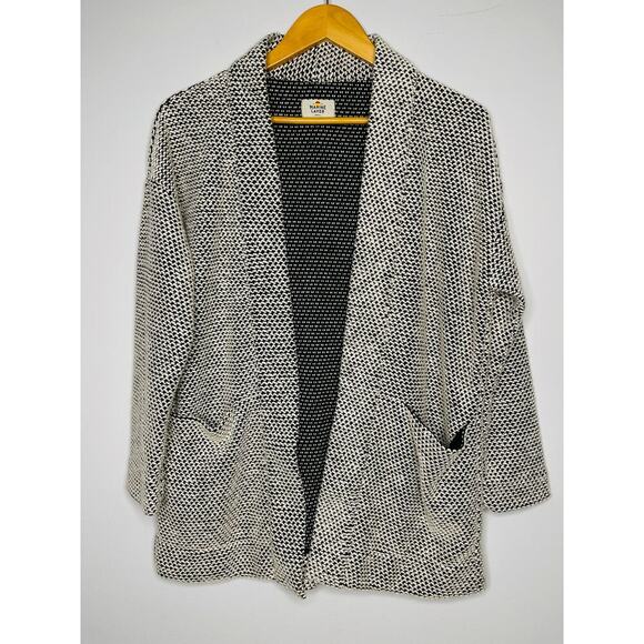 Marine Layer womens Birdseye Knit Cardigan size Small White/Black - Picture 7 of 9